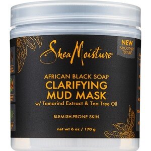 SheaMoisture Clarifying Mud Mask African Black Soap for Blemish-Prone Skin, 6 OZ