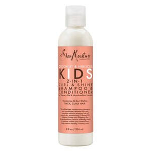 SheaMoisture Coconut Oil for Hair and Dry Curls Hibiscus 2-in-1 Shampoo and Conditioner for Kids, 8 oz