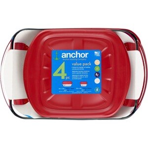 Anchor Hocking Glass Bakeware Value Pack, 9 In X 13 In And 8 In X 8 In With Lids , CVS
