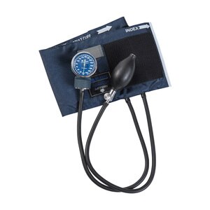 MABIS Signature Series - Esfigmomanómetro aneroide con manga de nylon azul para uso profesional u hogareño, adultos, azul