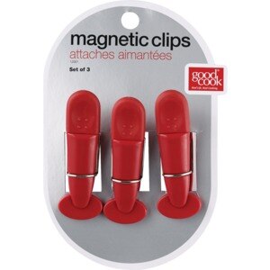 GoodCook 2-Piece 3-1/4 Plastic Spring-Loaded Mini Bag Clips Set, Red