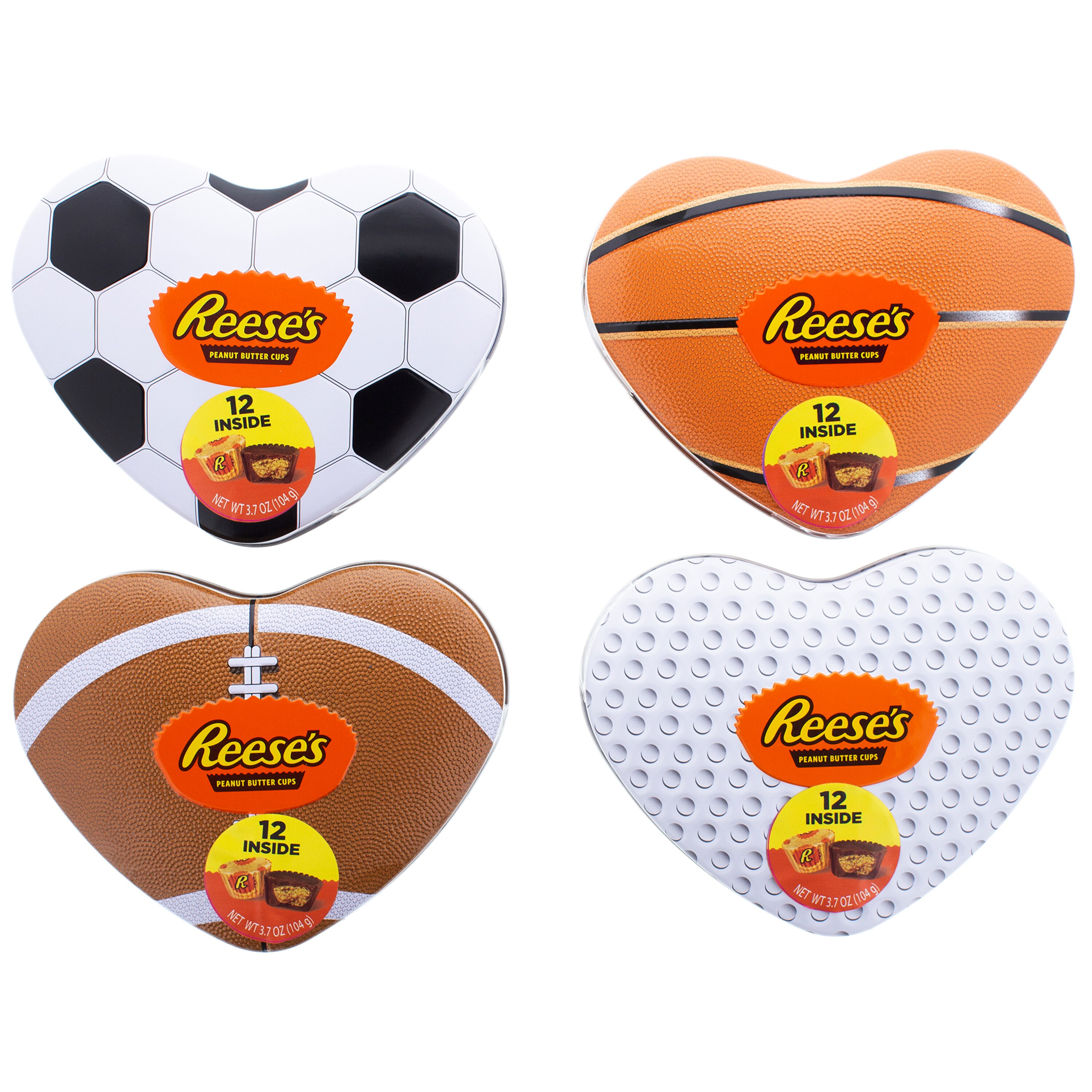 Reese's Sports Heart Shaped Tin, Assorted Designs, 3.7 Oz - 2.4 Oz , CVS