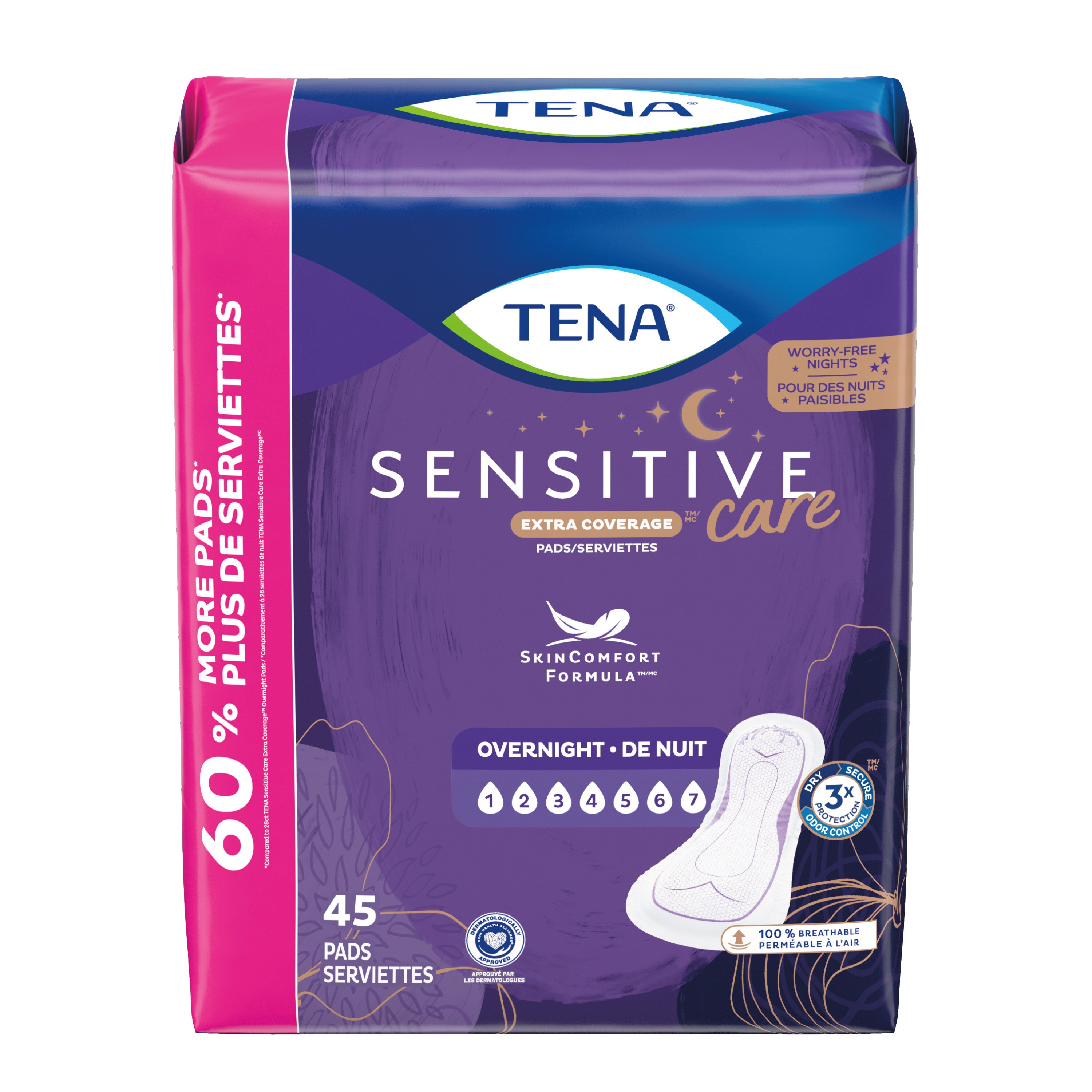 Tena Serenity Incontinence Overnight Pads For Women, 45 Ct , CVS