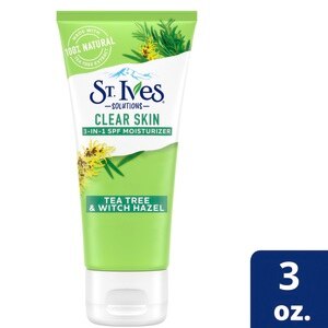 St. Ives Tea Tree & Witch Hazel Facial Moisturizer 3-in-1 SPF 25 Sunscreen, 3 OZ