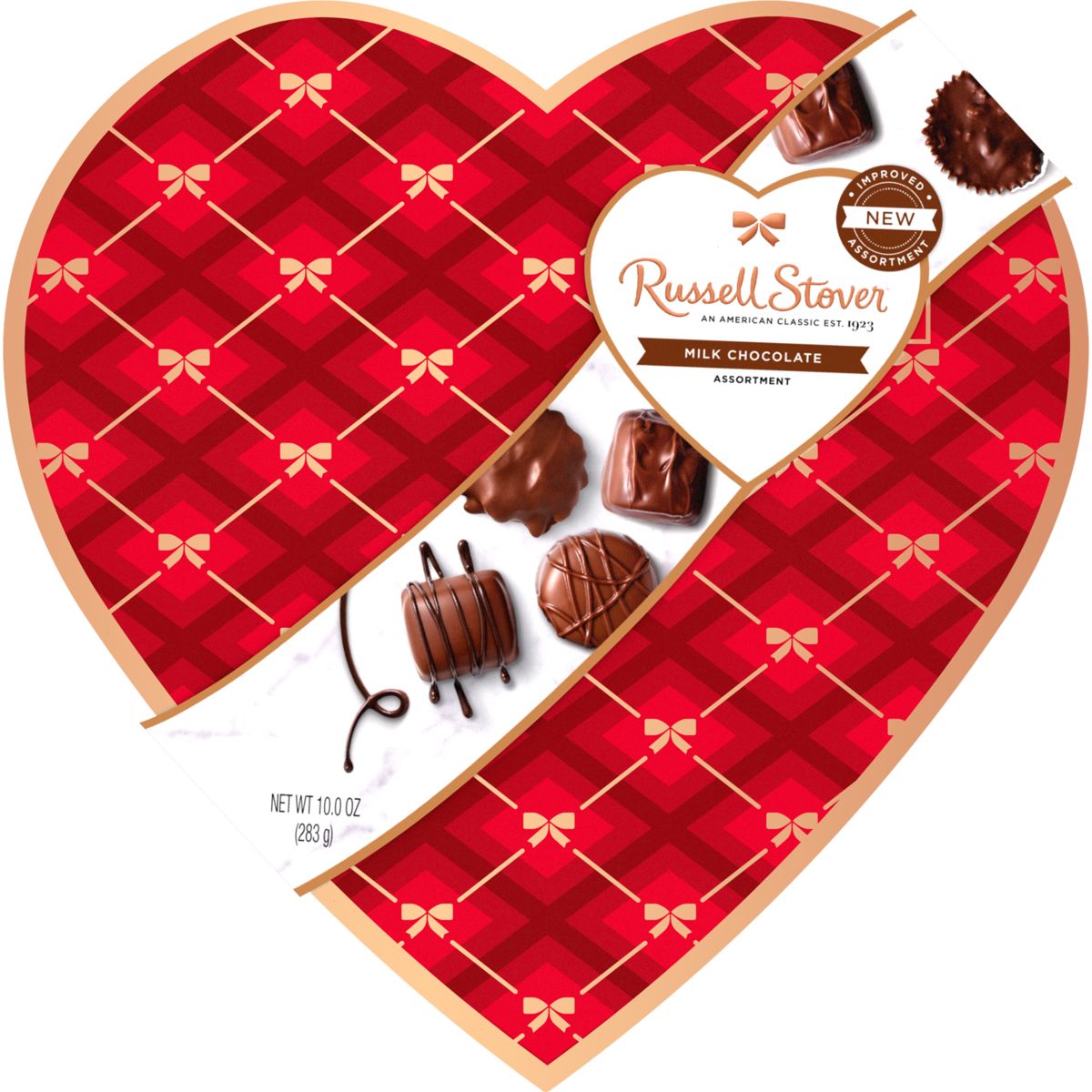 Russell Stover Valentine's Day Decorative Heart Assorted Milk Chocolate Gift Box, 10 oz.,