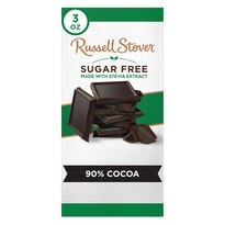 Russell Stover Sugar Free 90% Cocoa Dark Chocolate Bar, 3 oz