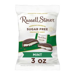 Russell Stover Sugar Free Dark Chocolate Mint Patties with Stevia, 3 OZ