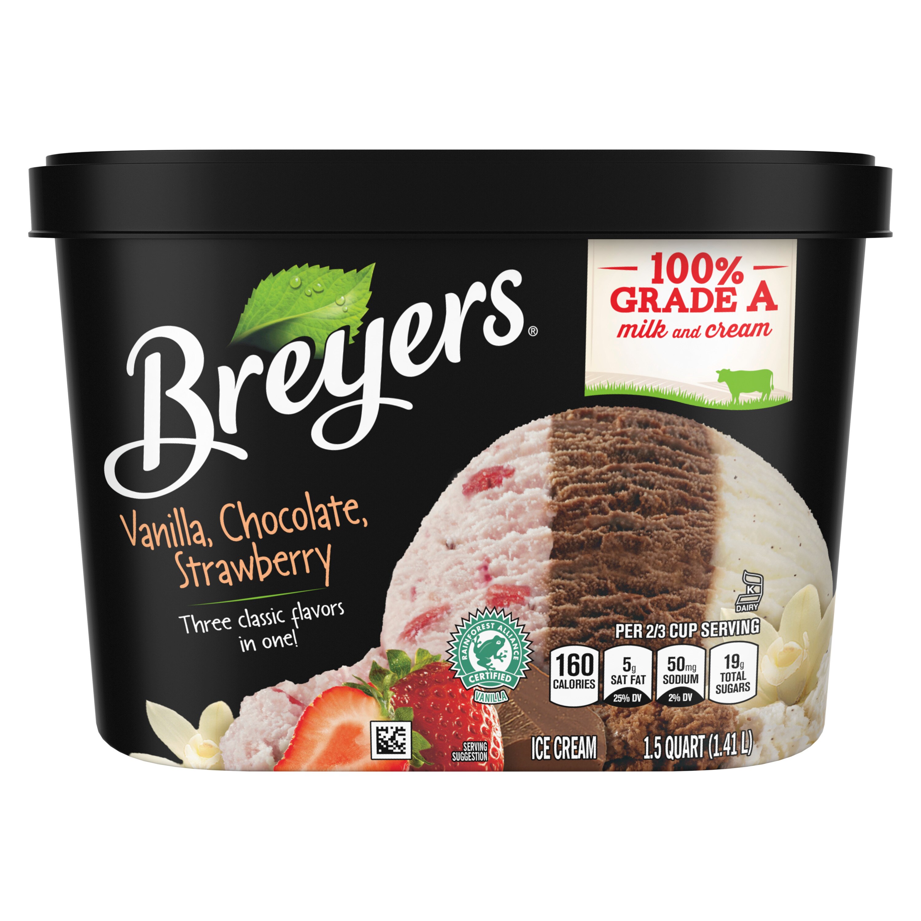 Breyers Original Vanilla, Chocolate, Strawberry, Ice Cream For A Delicious Frozen Treat, 48 Oz , CVS