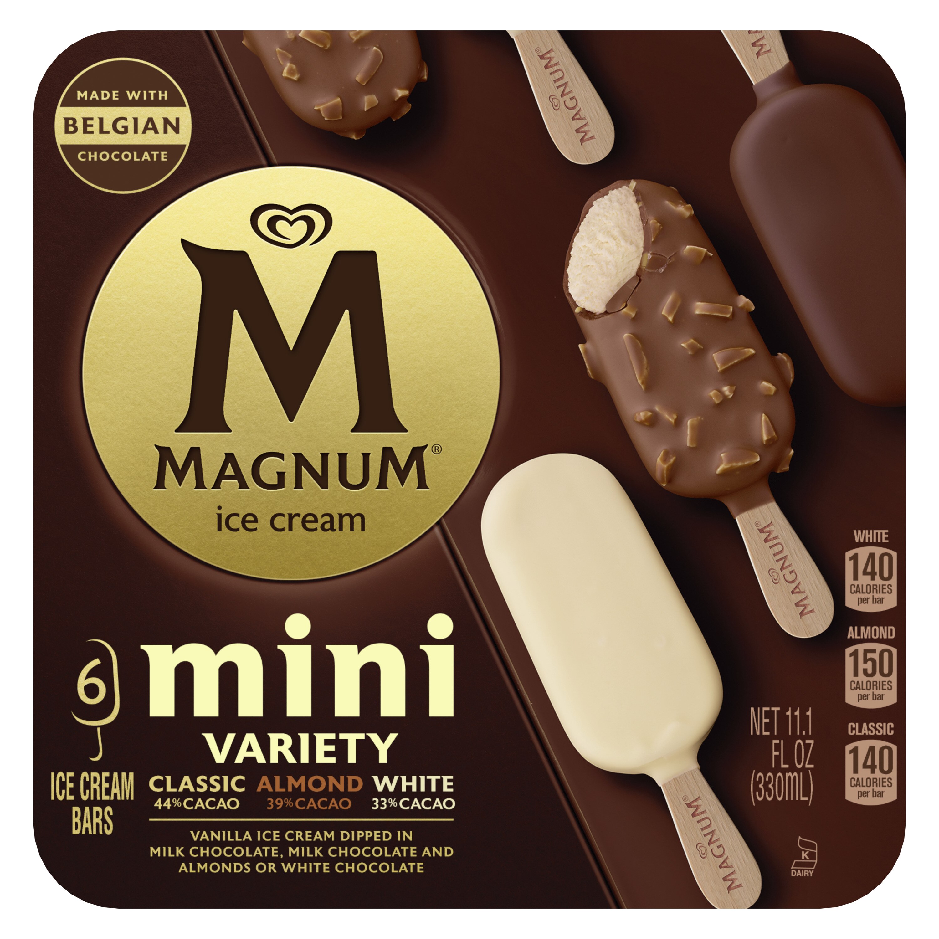 Magnum Mini Classic Almond White Ice Cream Bars, 6 Ct - 11.1 Oz , CVS