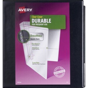 Avery Clear Cover Durable Binder, Black, 1 1/5 In - 1.5 Inch , CVS