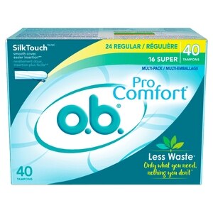 O.B. Pro Comfort Multi-Pack Tampons, Regular and Super Absorbency