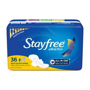 Stayfree Ultra Thin Pads With Wings, Regular, 36 Ct , CVS