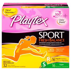 Playtex Sport Odor Shield Tampons Duo Pack Regular/Super Absorbency  Unscented, 32 ct - City Market
