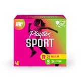 Playtex Sport Tampons Multi-Pack, Unscented, Regular and Super Absorbency, thumbnail image 1 of 5