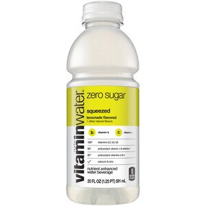 Glaceau Vitaminwater Zero Sugar Squeezed, Electrolyte Enhanced Water W/ Vitamins, Lemonade Drink, 20 Oz , CVS