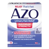 AZO Urinary Pain Relief, Maximum Strength Tablets, 12 CT, thumbnail image 1 of 7