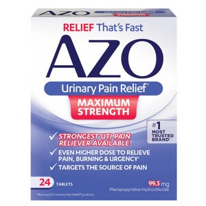 AZO Maximum Strength Urinary Pain Relief Tablets, 24 Ct , CVS