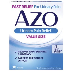 AZO - Alivio del dolor urinario, tamaño económico, rápida acción, tabletas, 30 u.