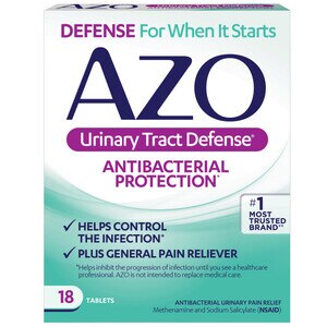 AZO Urinary Tract Defense Antibacterial Plus Urinary Pain Relief Tablets, 18 Ct , CVS