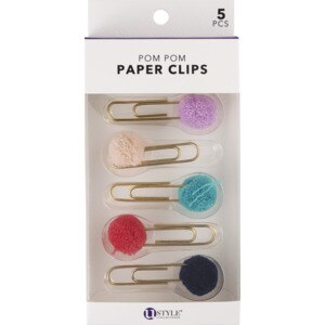 U Style Collections Pom Pom Paper Clips, 5 CT