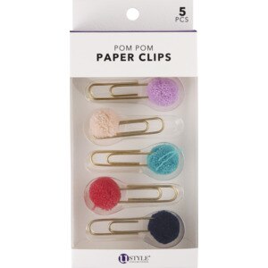  U Style Collections Pom Pom Paper Clips, 5 CT 