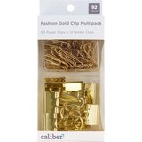 Caliber Decorative Paper Clips and Binder Clips, Gold, thumbnail image 1 of 2