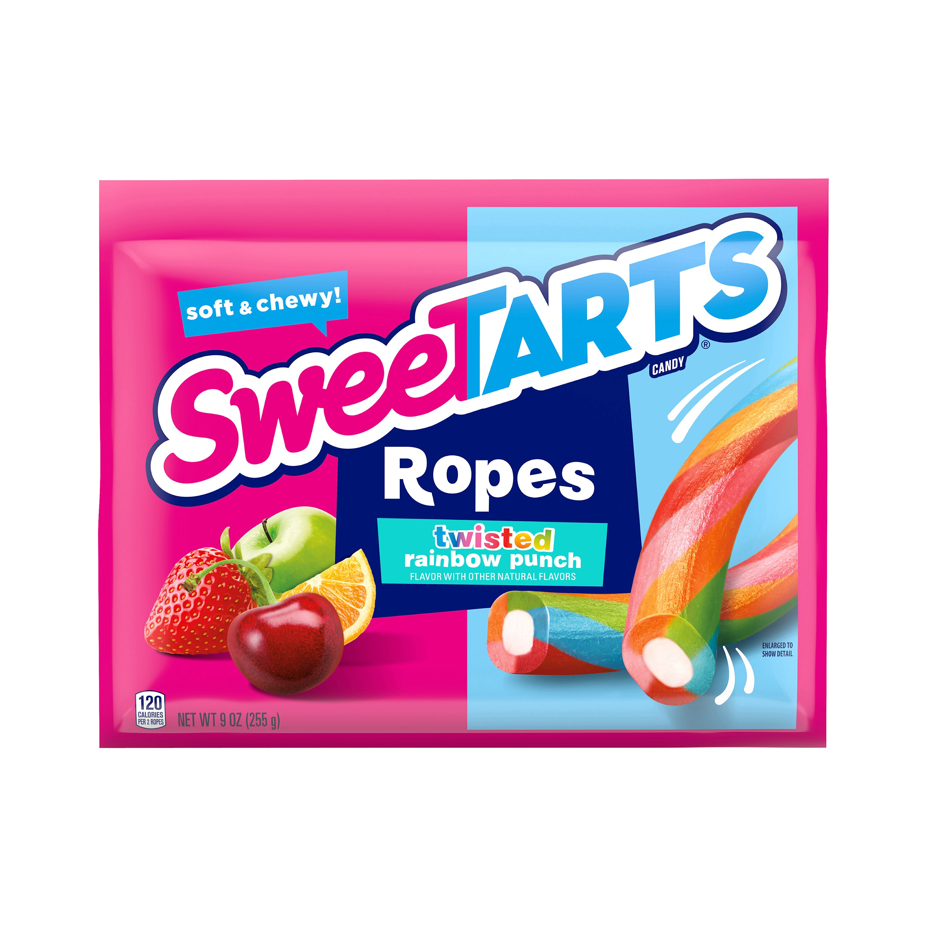 SweeTARTS Twisted Rainbow Punch Ropes Laydown Bag, 9 oz