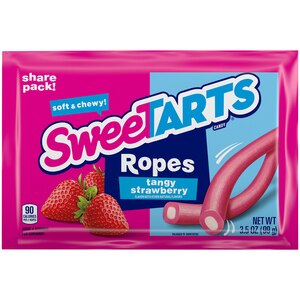 SweeTarts Tangy Strawberry Soft & Chewy Ropes Candy, 3.5 OZ