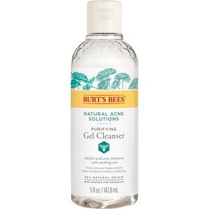 Burt's Bees Natural Acne Solutions Purifying Gel Cleanser, Salicylic Acid Acne Treatment, 5 OZ