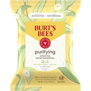 Burt's Bees Facial Cleansing Towelettes, White Tea Extract, 30 Ct , CVS
