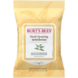 Burt's Bees Facial Cleansing Towelettes with White Tea Extract, 10CT