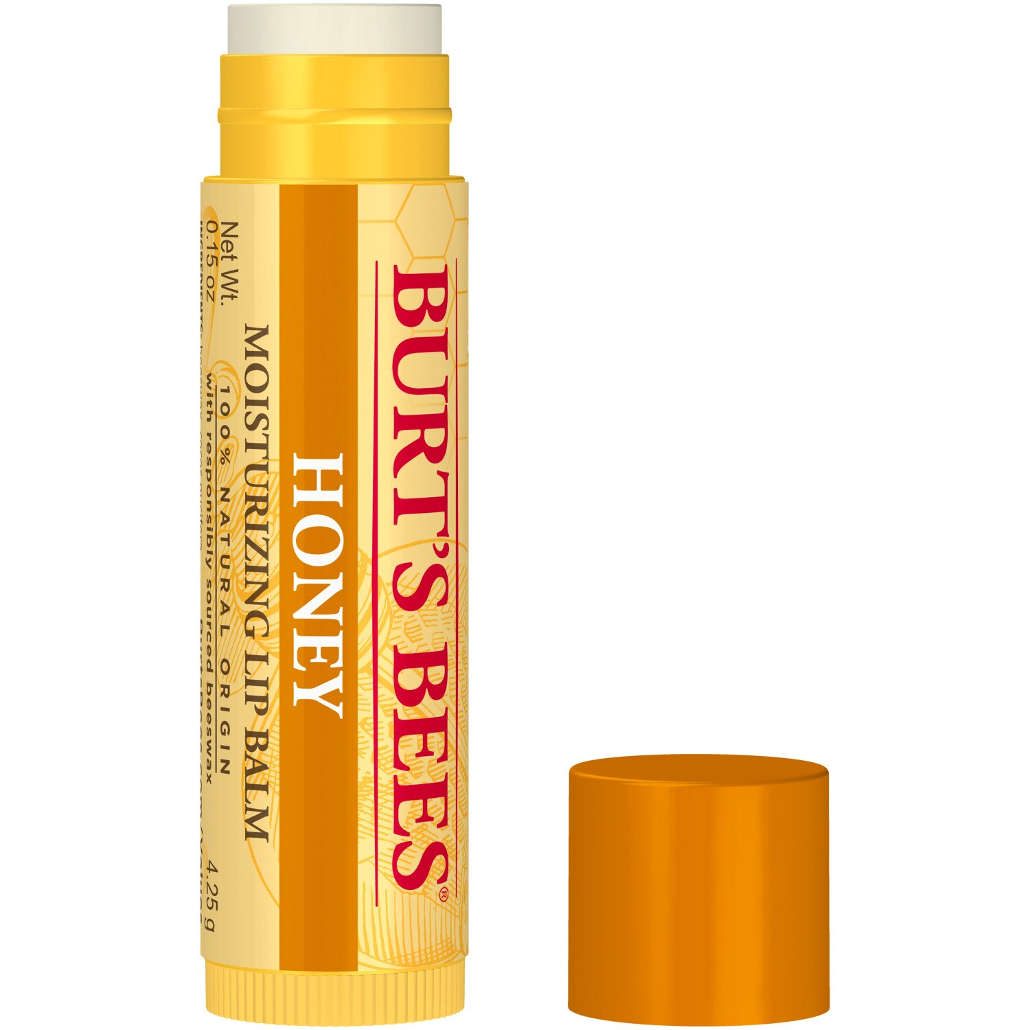 Burt's Bees 100% Natural Moisturizing Lip Balm, Honey With Beeswax - 0.15 Oz , CVS