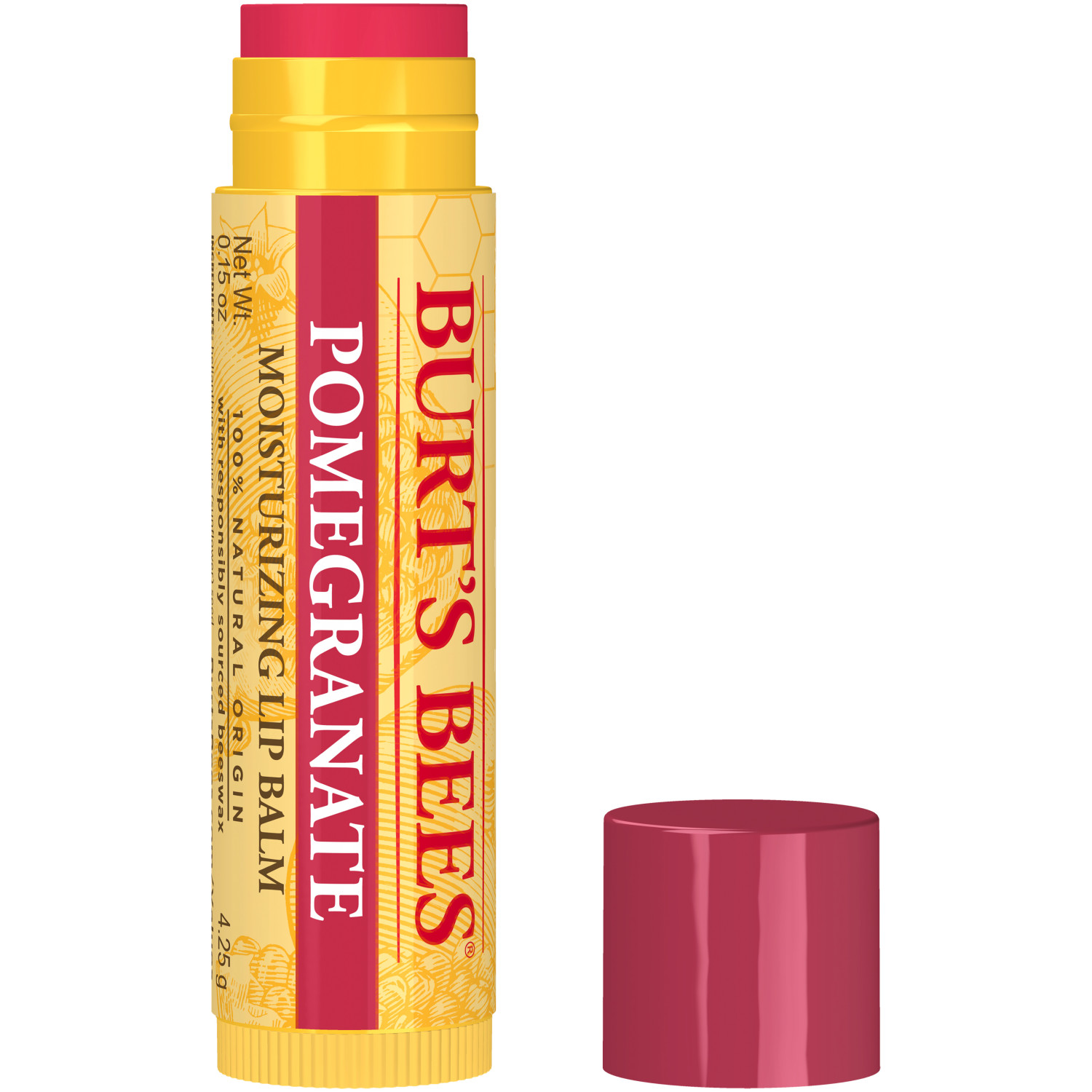 Burt's Bees 100% Natural Moisturizing Lip Balm, Pomegranate with Beeswax and Fruit Extracts
