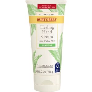 Burt's Bees Ultimate Care Healing Hand Cream with Aloe and Rice Milk for Sensitive Skin, 2.5 OZ
