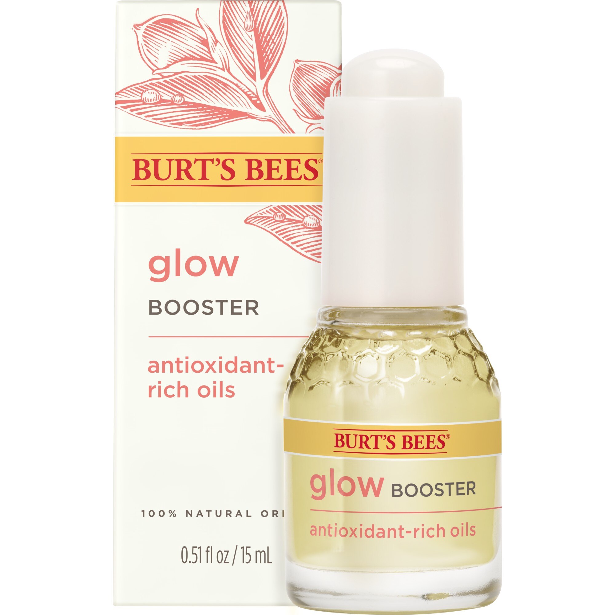 Burt's Bees Truly Glowing Reawakening Glow Booster Face Serum with Antioxidant-Rich Oils for Normal and Combination Skin, 1 OZ