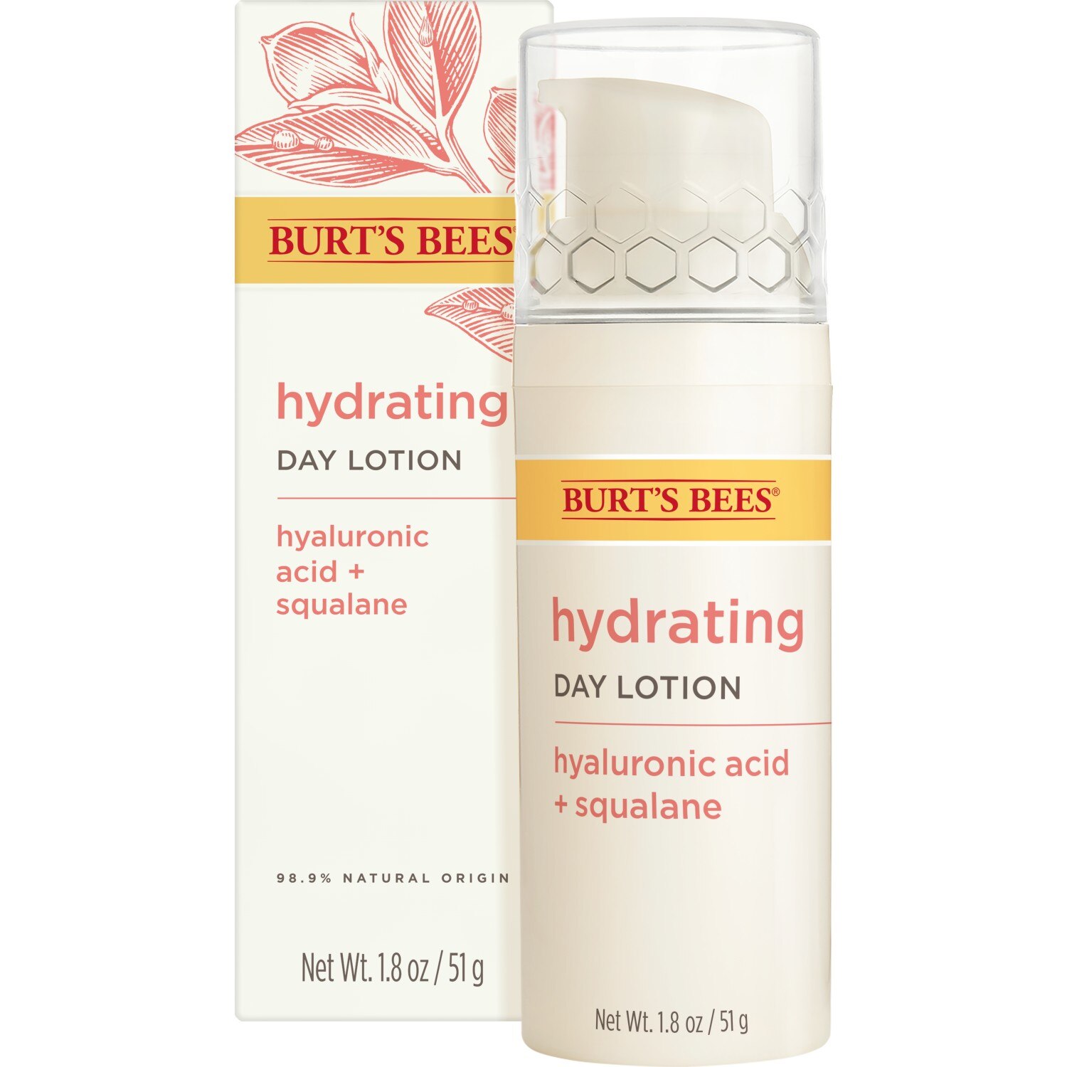 Burt's Bees Truly Glowing Day Lotion Face Cream with Hydrate and Glow Complex for Dry Skin, 1.8 OZ