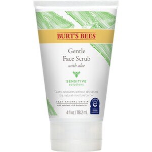 Burt's Bees Gentle Facial Scrub for Sensitive Skin with Aloe Vera, 98.9% Natural Origin, 4 OZ