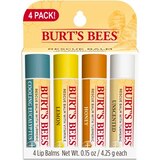 Burt's Bees 100% Natural Origin Rescue Lip Balm, Unscented, 4 CT, thumbnail image 1 of 11