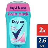 Degree 48-Hour Antiperspirant & Deodorant Stick, Sheer Powder, 2.6 OZ, 2 Pack, thumbnail image 2 of 6