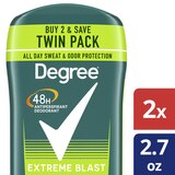 Degree 48-Hour Antiperspirant & Deodorant Stick, Extreme Blast, 2.7 OZ, 2 Pack, thumbnail image 5 of 6