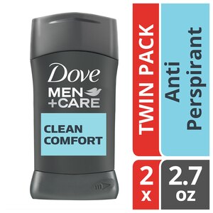 Dove Men+Care 48 Hour Sweat And Body Odor Protection Clean Comfort Antiperspirant Deodorant Non Irritant, 2.7 Oz, Twin Pack , CVS
