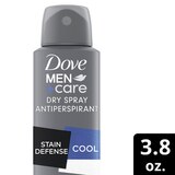 Dove Men+Care 72-Hour Antiperspirant Stain Defense Dry Spray, Cool, 3.8 OZ, thumbnail image 2 of 8