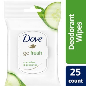 Dove Go Fresh Cucumber & Green Tea Deodorant Wipes, 25 ct