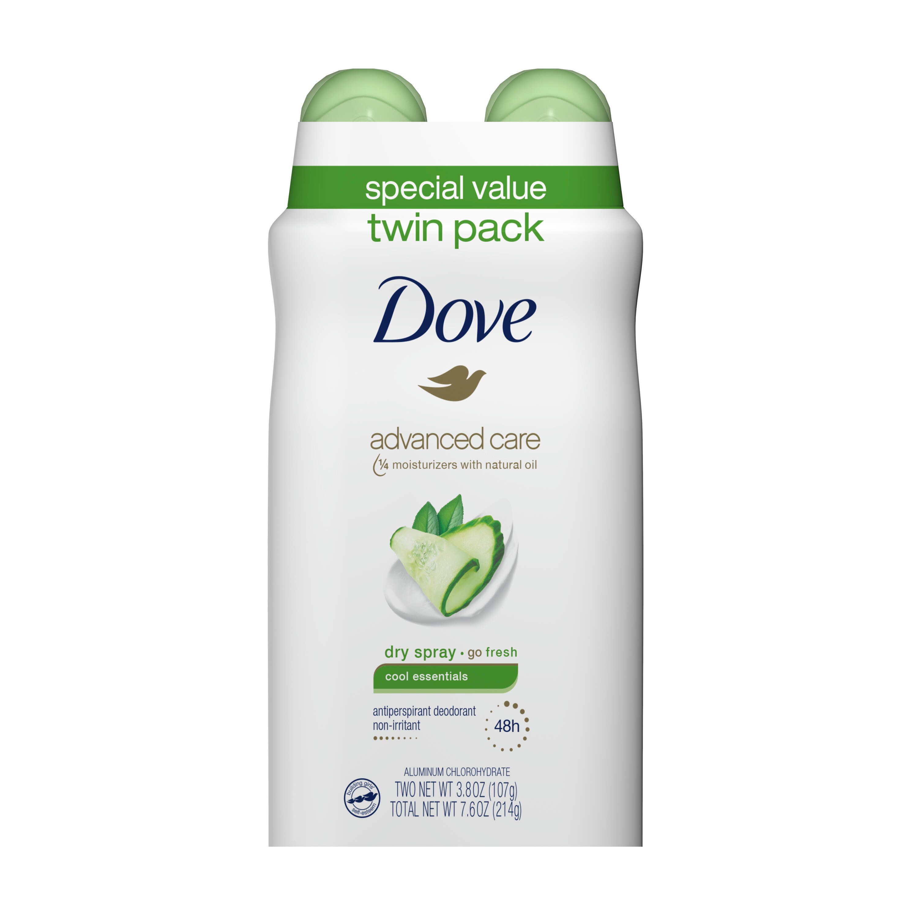 Dove Advanced Care 48-Hour Antiperspirant & Deodorant Dry Spray, Cool Essentials, 3.7 Oz, 2 Pack - 3.8 Oz , CVS