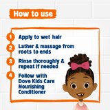 Dove Kids Care Nourshing Shampoo for Culry Hair, Coconut Oil and Shea Butter, 17.5 Fl Oz, thumbnail image 4 of 6