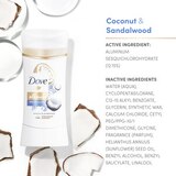 Dove Ultimate 48-Hour Water-Based + Glycerin Antiperspirant & Deodorant Stick, Coconut & Sandalwood, thumbnail image 3 of 5