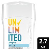 Degree Unlimited Antiperspirant & Deodorant Stick, Clean, 2.7 OZ, thumbnail image 3 of 6