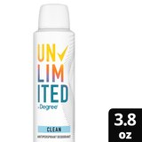 Degree Unlimited Antiperspirant & Deodorant Dry Spray, Clean, 3.8 OZ, thumbnail image 3 of 6