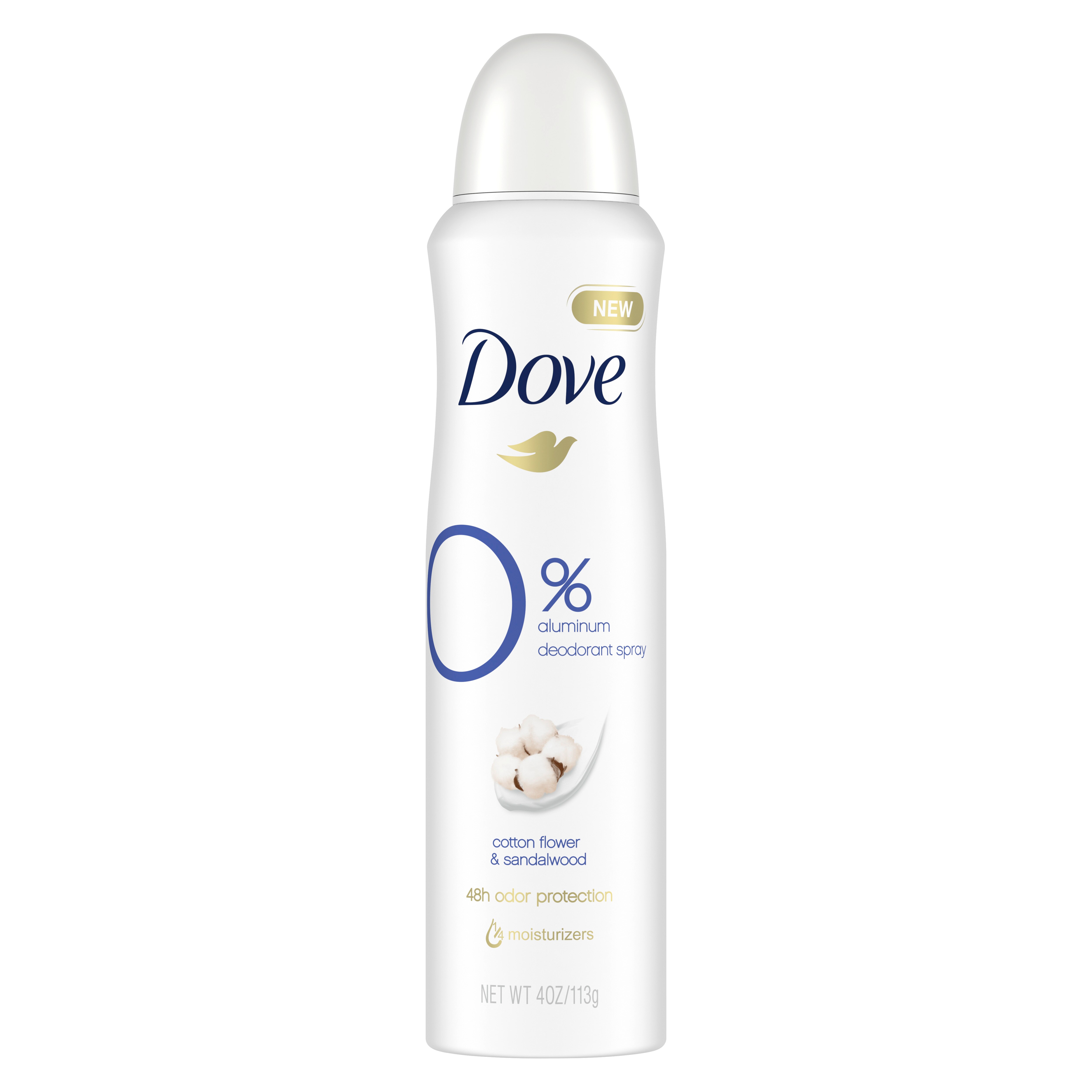 Dove Aluminum Free 48-Hour Deodorant Dry Spray, Cotton Flower & Sandalwood, 4 Oz , CVS