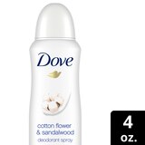 Dove Aluminum Free 48-Hour Deodorant Dry Spray, Cotton Flower & Sandalwood, 4 OZ, thumbnail image 3 of 6